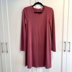 PinkBlush Maternity Mauve Gold Zipper Dress